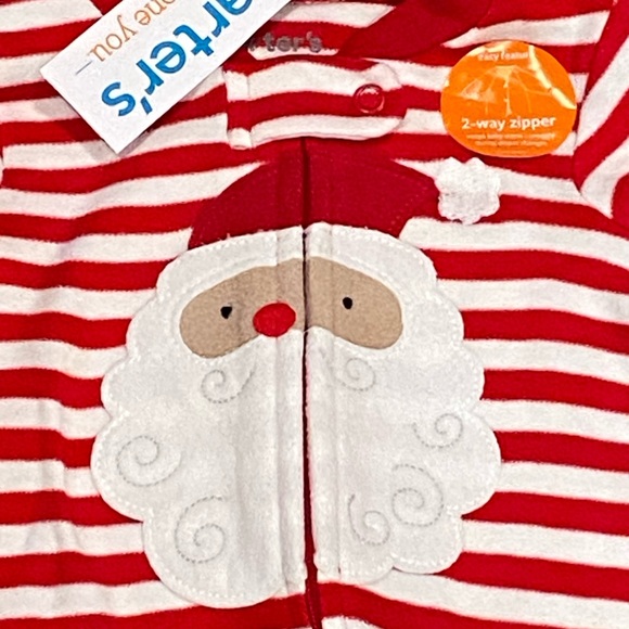 Carter's Just One You Striped Santa Baby Onesie Sleep N' Play Size Newborn NWT - Picture 2 of 5